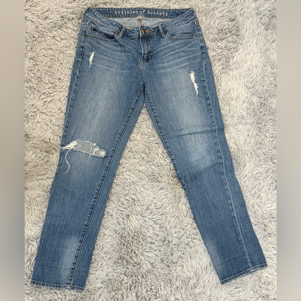 Articles Of Society Women's Straight Leg Jeans in Light Blue